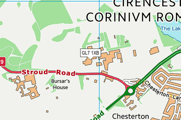 Cirencester Deer Park School map (GL7 1XB) - OS VectorMap District (Ordnance Survey)