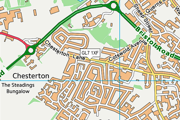 GL7 1XF map - OS VectorMap District (Ordnance Survey)