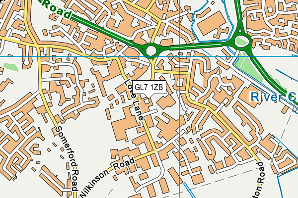 GL7 1ZB map - OS VectorMap District (Ordnance Survey)