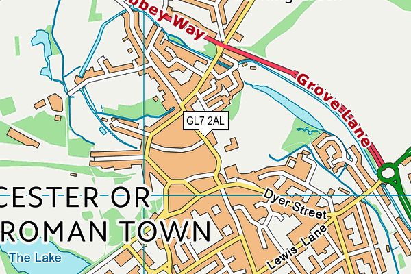 GL7 2AL map - OS VectorMap District (Ordnance Survey)