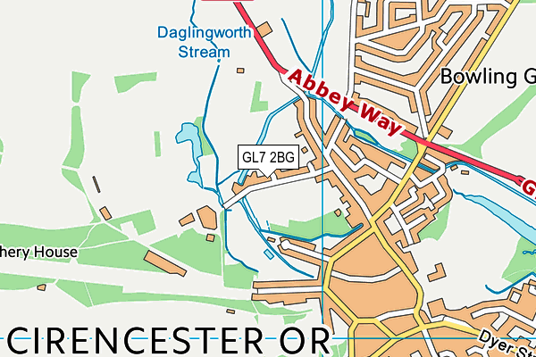 GL7 2BG map - OS VectorMap District (Ordnance Survey)