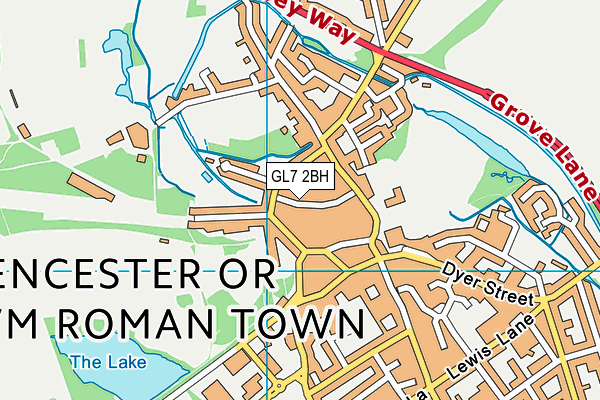 GL7 2BH map - OS VectorMap District (Ordnance Survey)