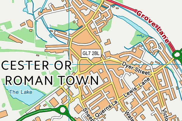 GL7 2BL map - OS VectorMap District (Ordnance Survey)