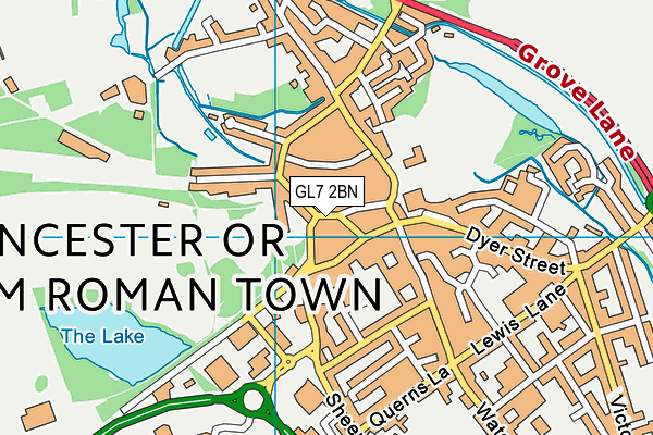 GL7 2BN map - OS VectorMap District (Ordnance Survey)