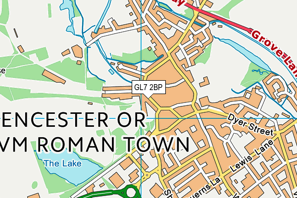 GL7 2BP map - OS VectorMap District (Ordnance Survey)