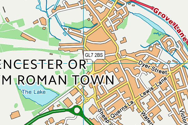 GL7 2BS map - OS VectorMap District (Ordnance Survey)