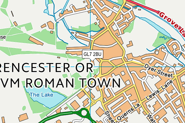 GL7 2BU map - OS VectorMap District (Ordnance Survey)