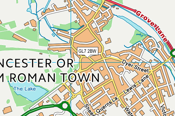 GL7 2BW map - OS VectorMap District (Ordnance Survey)