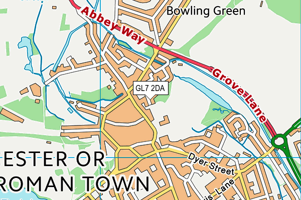 GL7 2DA map - OS VectorMap District (Ordnance Survey)