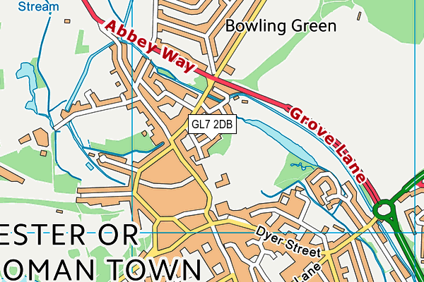 GL7 2DB map - OS VectorMap District (Ordnance Survey)