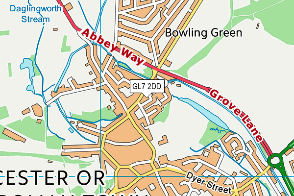 GL7 2DD map - OS VectorMap District (Ordnance Survey)