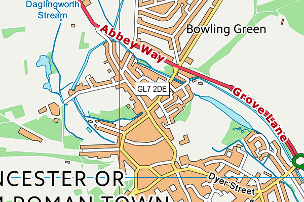 GL7 2DE map - OS VectorMap District (Ordnance Survey)