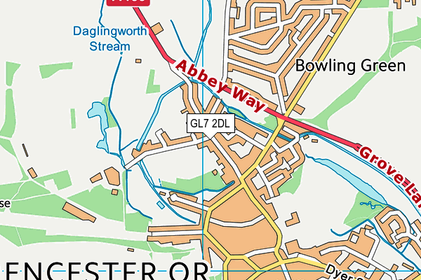 GL7 2DL map - OS VectorMap District (Ordnance Survey)