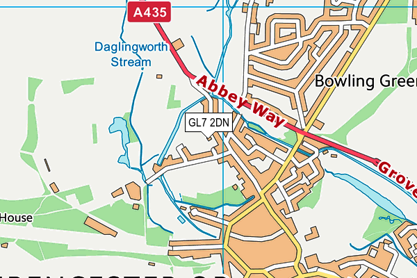 GL7 2DN map - OS VectorMap District (Ordnance Survey)