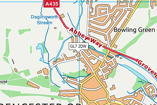 GL7 2DW map - OS VectorMap District (Ordnance Survey)
