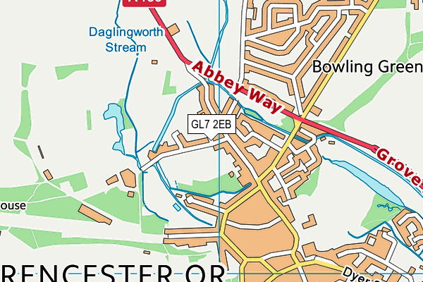 GL7 2EB map - OS VectorMap District (Ordnance Survey)