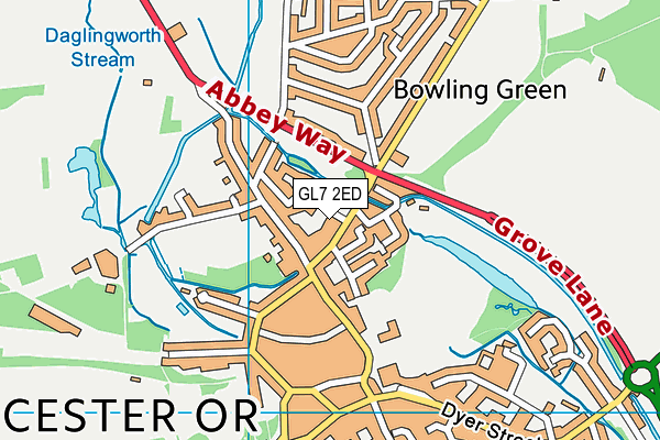 GL7 2ED map - OS VectorMap District (Ordnance Survey)