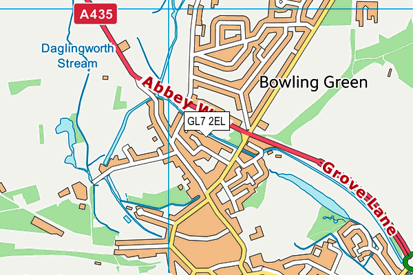 GL7 2EL map - OS VectorMap District (Ordnance Survey)