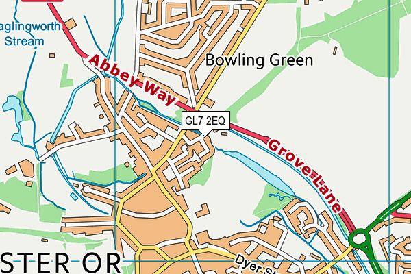 GL7 2EQ map - OS VectorMap District (Ordnance Survey)