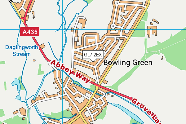 GL7 2EX map - OS VectorMap District (Ordnance Survey)