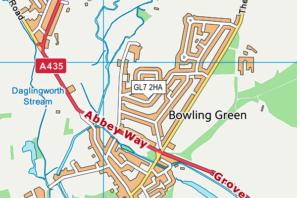 GL7 2HA map - OS VectorMap District (Ordnance Survey)