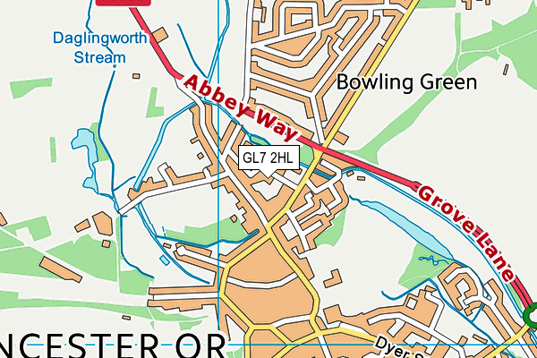 GL7 2HL map - OS VectorMap District (Ordnance Survey)