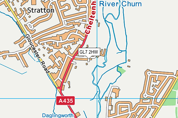 GL7 2HW map - OS VectorMap District (Ordnance Survey)