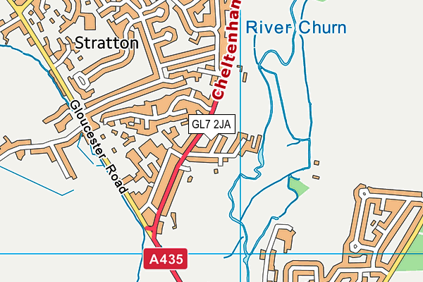 GL7 2JA map - OS VectorMap District (Ordnance Survey)