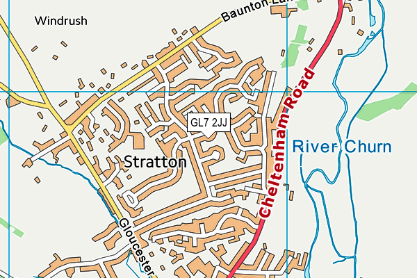 GL7 2JJ map - OS VectorMap District (Ordnance Survey)