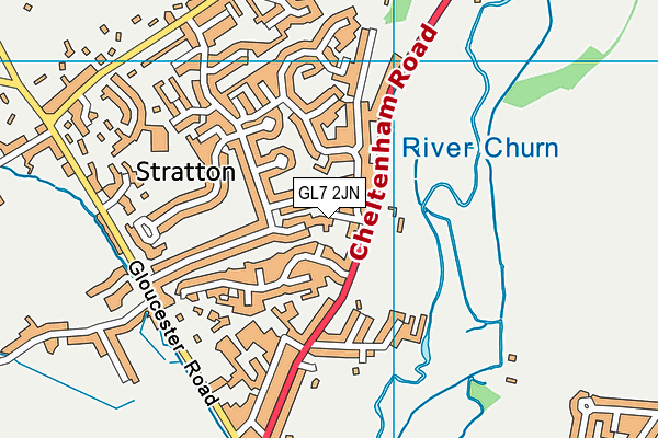 GL7 2JN map - OS VectorMap District (Ordnance Survey)