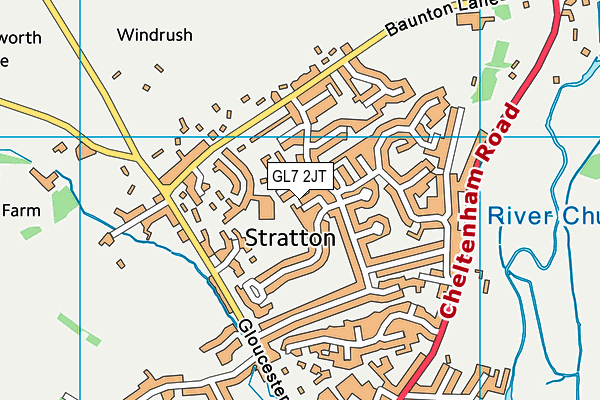 GL7 2JT map - OS VectorMap District (Ordnance Survey)