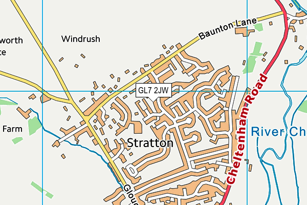 GL7 2JW map - OS VectorMap District (Ordnance Survey)