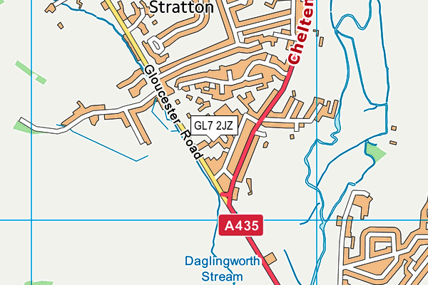 GL7 2JZ map - OS VectorMap District (Ordnance Survey)