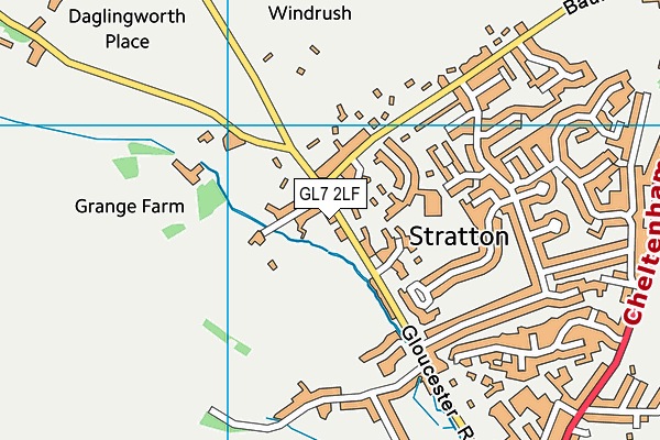 GL7 2LF map - OS VectorMap District (Ordnance Survey)