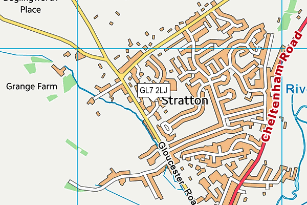 GL7 2LJ map - OS VectorMap District (Ordnance Survey)