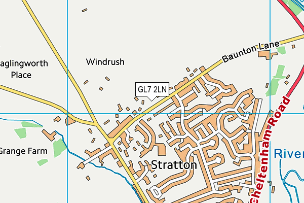 GL7 2LN map - OS VectorMap District (Ordnance Survey)