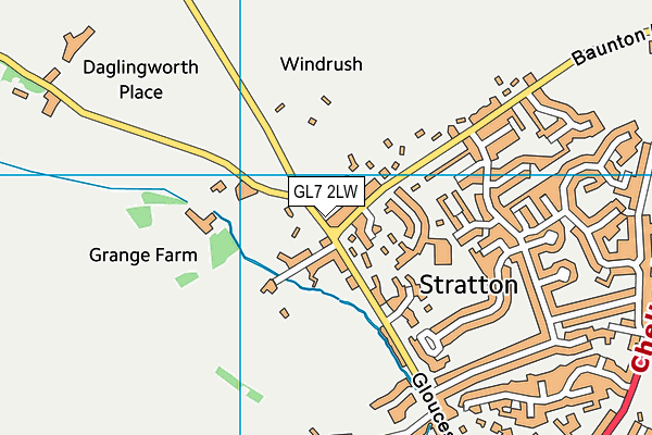 GL7 2LW map - OS VectorMap District (Ordnance Survey)