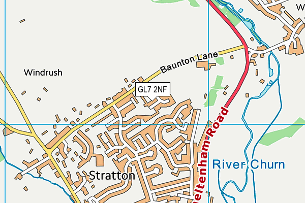 GL7 2NF map - OS VectorMap District (Ordnance Survey)