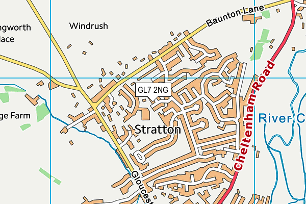 Stratton Church of England Primary School map (GL7 2NG) - OS VectorMap District (Ordnance Survey)