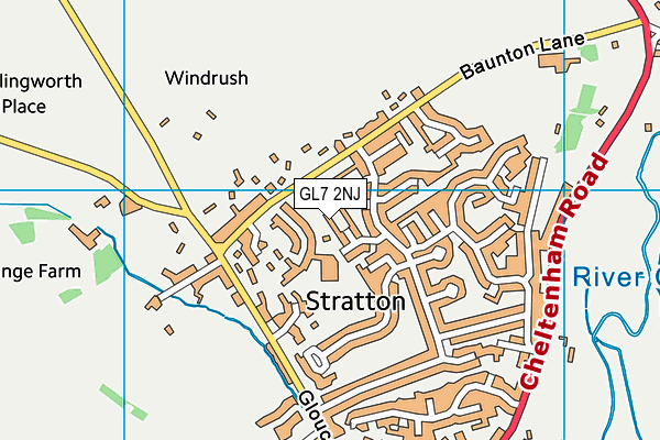 GL7 2NJ map - OS VectorMap District (Ordnance Survey)
