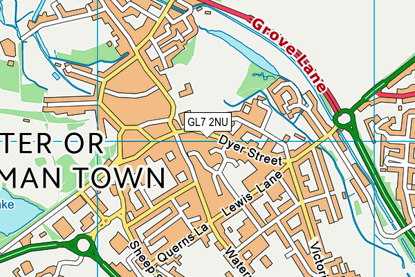 GL7 2NU map - OS VectorMap District (Ordnance Survey)