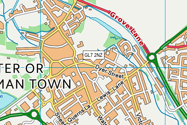 GL7 2NZ map - OS VectorMap District (Ordnance Survey)