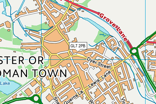 GL7 2PB map - OS VectorMap District (Ordnance Survey)