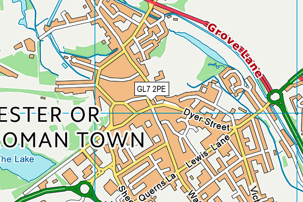 GL7 2PE map - OS VectorMap District (Ordnance Survey)