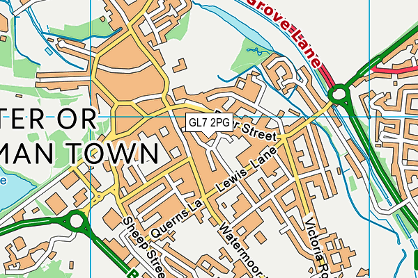 GL7 2PG map - OS VectorMap District (Ordnance Survey)