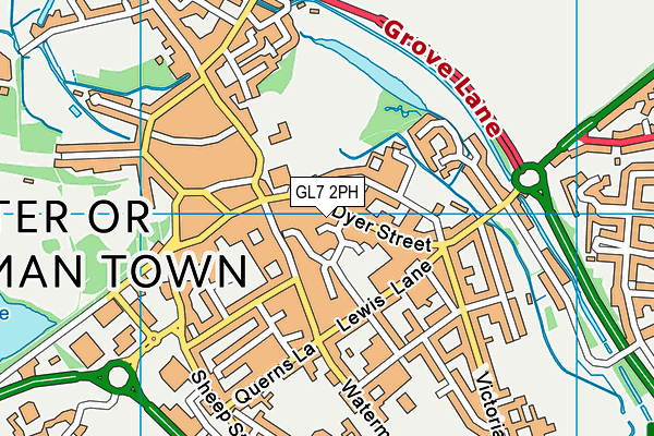 GL7 2PH map - OS VectorMap District (Ordnance Survey)