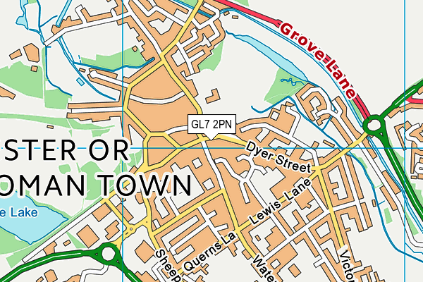 GL7 2PN map - OS VectorMap District (Ordnance Survey)