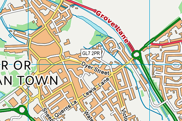 GL7 2PR map - OS VectorMap District (Ordnance Survey)