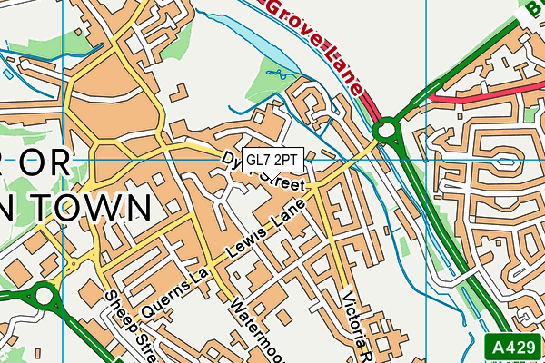 GL7 2PT map - OS VectorMap District (Ordnance Survey)