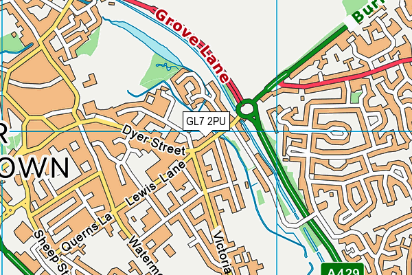 GL7 2PU map - OS VectorMap District (Ordnance Survey)